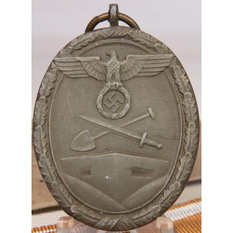 Carl Poellath медаль Западный вал в конверте. 2-й тип в бронзовлёном цинке. Espenlaub militaria
