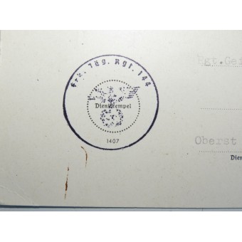 Infantería de asalto certificado de tarjeta emitida a la Gebirsjäger K.Brandhuber. GJR 144. Espenlaub militaria