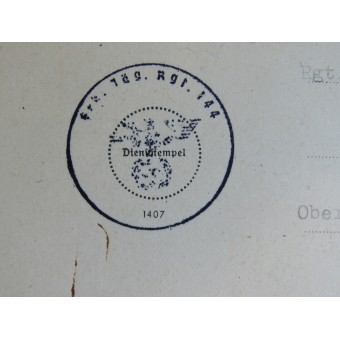 Zertifikat für das Infanterie-Sturmabzeichen, ausgestellt für den Gebirsjäger K. Brandhuber. GJR 144. Espenlaub militaria