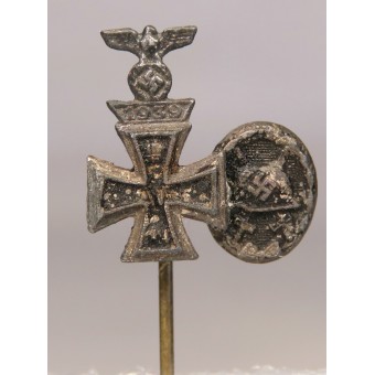 Miniatura Eisernes Kreuz 1914 con Wiederholungsspange 1939 broche y herida insignia. Espenlaub militaria