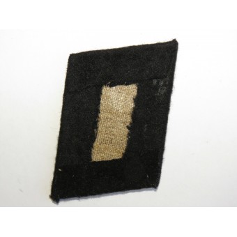 Waffen-SS, SS-MANN Links Rank Collar Tab Moleskin Badge Doek Gemaakt. Espenlaub militaria