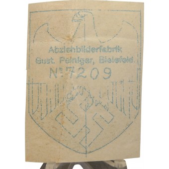 Неиспользованная декаль вермахта. Abziehbilderfabrik Gustav Peiniger Bielefeld № 7209.. Espenlaub militaria