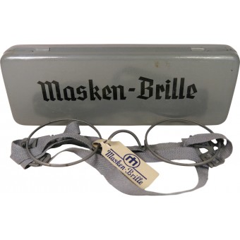 Masken-Brille. Rim glasses with metal box of issue.. Espenlaub militaria