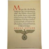 N.S.D.A.P poster met wekelijkse citaten uit toespraken van de leiders van het 3e Rijk, 1942