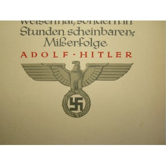 Affiche N.S.D.A.P avec des citations hebdomadaires des discours des dirigeants 3e Reich, 1942. Espenlaub militaria