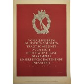 Cartel de propaganda semanal del NSDAP con citas de discursos de dirigentes del Reich, 1942.