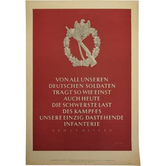 NSDAP:s veckopropagandaaffisch med citat från tal av rikets ledare, 1942.. Espenlaub militaria