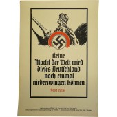 Cartel propagandístico para el N.S.D.A.P con citas semanales del discurso de los líderes del III Reich