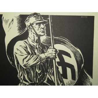 Cartel semanal NSDAP con propaganda citas-lemas, 1939.. Espenlaub militaria
