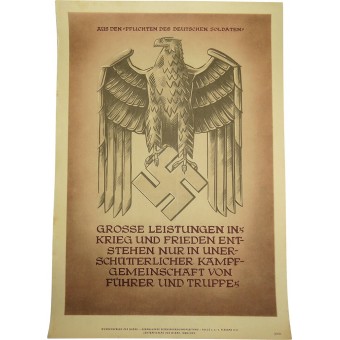 Semanal Voz del NSDAP, WW2 Cartel de la propaganda de 1942. Espenlaub militaria