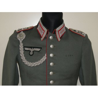 Wehrmacht Heer Waffenrock -mekko tunika Oberwachtmeister der Artillerie -rykmentille 19, 5, paristoa. Espenlaub militaria