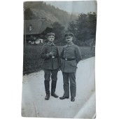 WW1 valokuva kahdesta saksalaisesta sotilaasta
