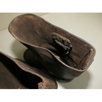 Cuero marrón largas botas de combate de la Segunda Guerra Mundial soldado alemán de la Wehrmacht, la Luftwaffe o Waffen SS. Espenlaub militaria