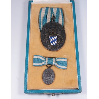3e Rijk Beierse industriële trouwe dienst medaille in foedraal - Deschler u Sohn. Espenlaub militaria