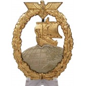 Insignia de la flota auxiliar de la Kriegsmarine Hilfskreuzer-Kriegsabzeichen - C.E. Juncker