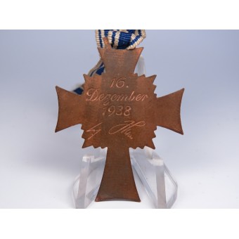 Croce madre tedesca, classe di 3st. Un Hitler 1938. Frosted bronzo. Espenlaub militaria