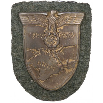 Scudo per la campagna di Crimea del 1941-1942. Zinco. Espenlaub militaria