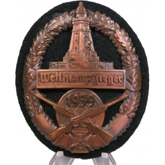 Badge de manche gagnant de la compétition de tir en 1939 pour les membres du NSRKB. Espenlaub militaria
