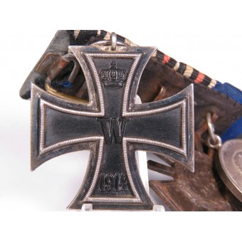 Een medaillebar van 3 prijzen voor een WWI -veteraan, een politieagent in het 3e Reich. Espenlaub militaria