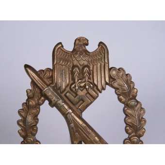 Badge dassaut dinfanterie FLL en bronze, creux. Voûté. Espenlaub militaria
