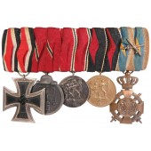 Barrette de 5 médailles du participant de l'Anschluss de l'Autriche et de la République Tchèque