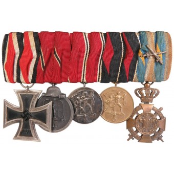 Itävallan Anschlussin ja Tšekin tasavallan ANSCHLUSSin osallistujan viiden palkinton mitalipalkki. Espenlaub militaria