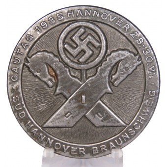 Badge de rencontre Gautag 1935 Hanovre 28.-30.VI. - Süd-Hannover Braunschweig. Espenlaub militaria