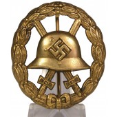 Verwundetenabzeichen 1939 i guld. Magnetiskt märke i förgyllning