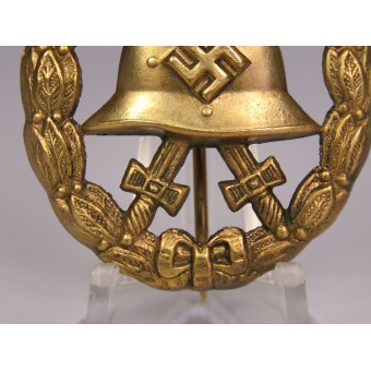Verwundetenabzeichen 1939 i guld. Magnetiskt märke i förgyllning. Espenlaub militaria