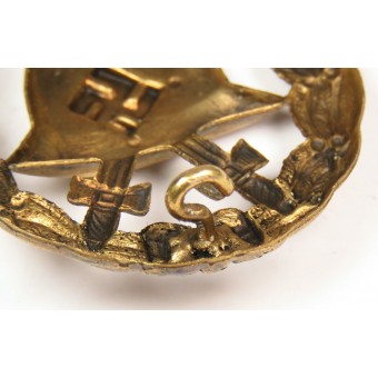 Verwundetenabzeichen 1939 in Gold. Magnetisches Abzeichen in Vergoldung. Espenlaub militaria