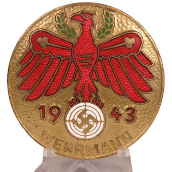 Золотой знак победителя соревнований по строевой службе в 1943 году тирольского народного ополчения. Espenlaub militaria