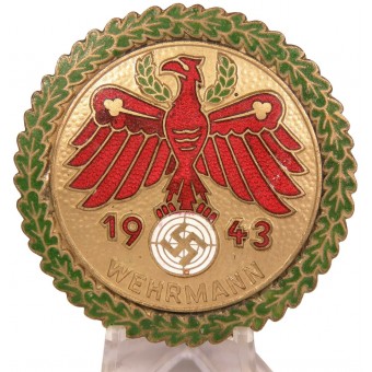 zStandschützenverband Tirol-Vorarlberg, Gaumeisterabzeichen 1943 in Gold mit Eichenlaubkranz. Espenlaub militaria