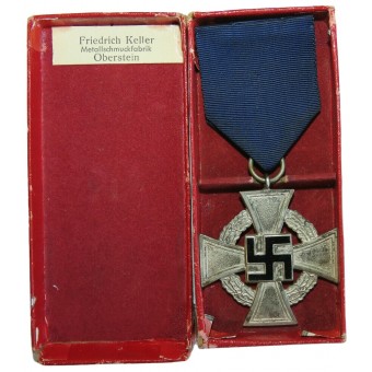 Croix Pour 25 ans de service civil de 2ème classe, 3ème Reich. Friedrich Keller. Espenlaub militaria