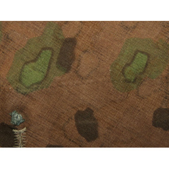 Фрагмент ткани Waffen-SS Eichenlaubmuster с петлями, край плащ-палатки. Espenlaub militaria