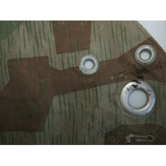 Wehrmacht camouflage fabric fragment, Splittertarn, with makers stamp. Espenlaub militaria