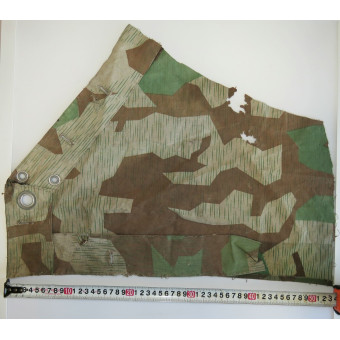 Wehrmacht camouflage fabric fragment, Splittertarn, with makers stamp. Espenlaub militaria