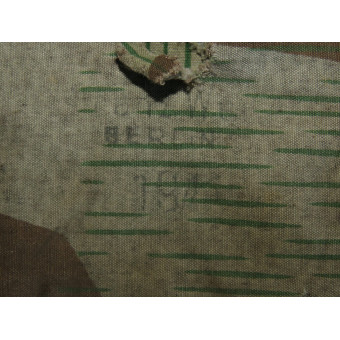 Wehrmacht camouflage fabric fragment, Splittertarn, with makers stamp. Espenlaub militaria