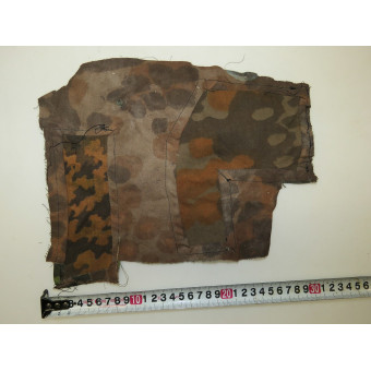 Frammento di uniforme mimetica delle Waffen-SS con riparazioni sul campo. Espenlaub militaria