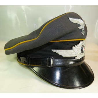 3er Reich Luftwaffe NCO sombrero amarillo entubada visera para las tropas de vuelo o paracaidistas. Espenlaub militaria