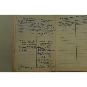 En uppsättning RKKA ID-handlingar och utmärkelsedokument tillhörde en person, estniska. Förstörelsebataljon. Espenlaub militaria