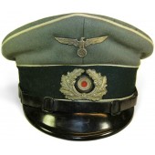 Infantería Heeres de la Wehrmacht del Tercer Reich, gorra de visera adquirida por un soldado raso