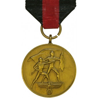 3. Reich Anschluss der Tschechischen Republik- Medaille zur Erinnerung an den 1. Oktober 1938 Gedenkmedaille. Espenlaub militaria