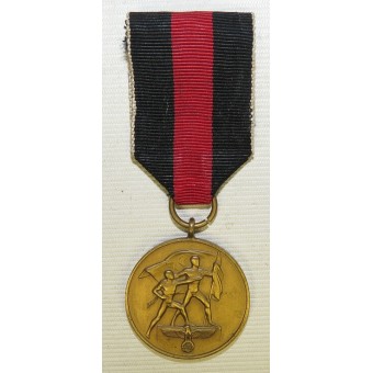 Tšekin medaille Zur Erinnerungin kolmas valtakunnan annektio den 1. Oktober 1938 muistomitali. Espenlaub militaria