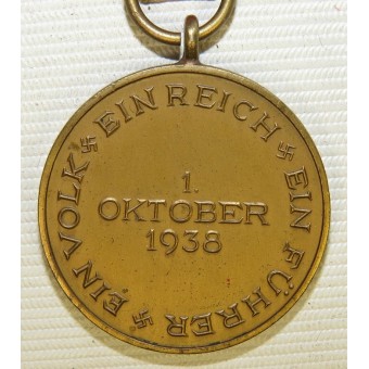 3e Reich Annexion de tchéco Medaille zur Erinnerung an den 1. Oktober 1938 Médaille commémorative. Espenlaub militaria