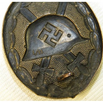 Terzo Reich Wound distintivo in nero. L / 11- W. Deumer. Espenlaub militaria