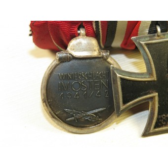 Bar Award con il tipo di Schinkel Ferro attraversare 1939, seconda classe, segnata SW e Winterschlacht im Osten medaglia. Espenlaub militaria
