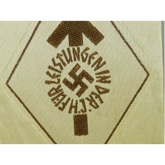 HJ: n pätevyysmerkki- Fuer Leidentun Der H.J. -kangasversio valkoisella, hopealuokalla. Espenlaub militaria