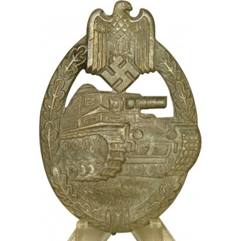 Tank Assault Badge by R. Souval / Panzerkampfabzeichen in Bronze Silver Class R.S gemarkeerd. Espenlaub militaria