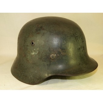 Wehrmacht Heer, casco de acero del ejército alemán M 35, NS 62 marcada, sola etiqueta. Espenlaub militaria