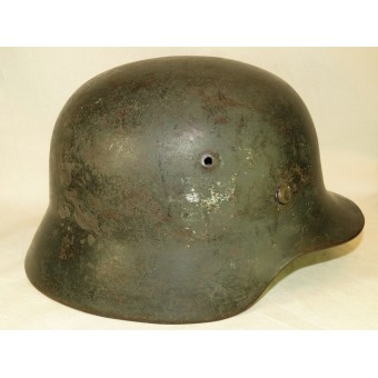 Wehrmacht Heer, casco de acero del ejército alemán M 35, NS 62 marcada, sola etiqueta. Espenlaub militaria